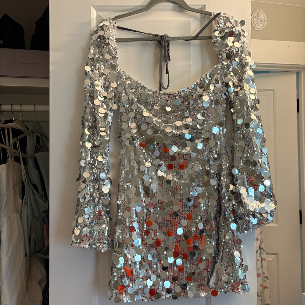 Beginning Boutique Silver Sequin Dress